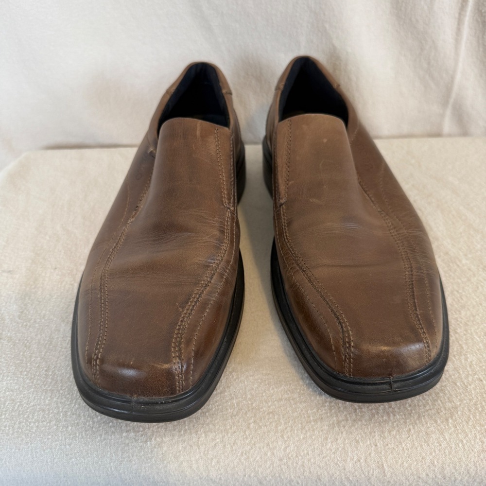 ECCO Mens Brown Leather Square‎ Toe Slip On Loafers Size 45 US 11 05013401482